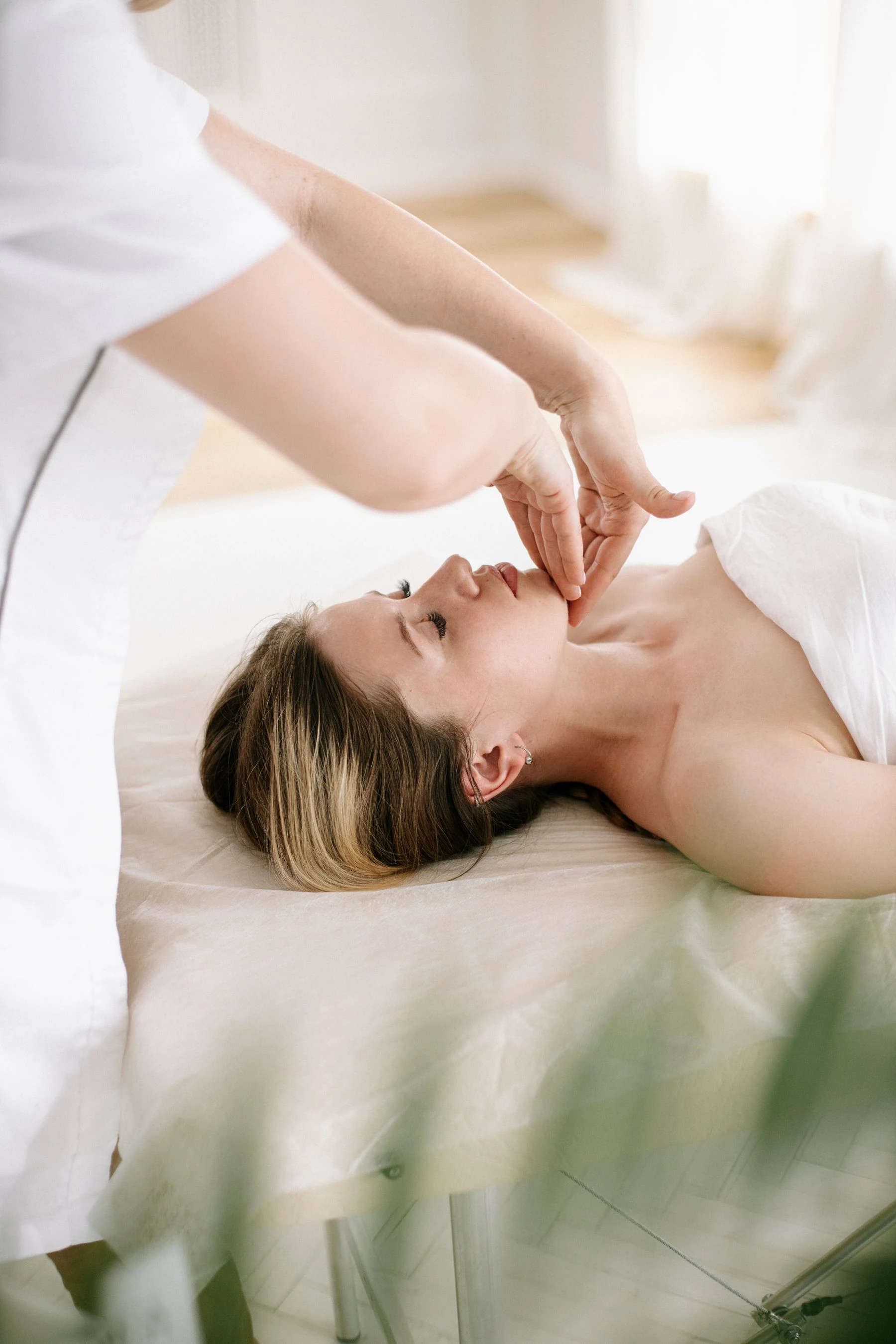 Gentle chin and face massage