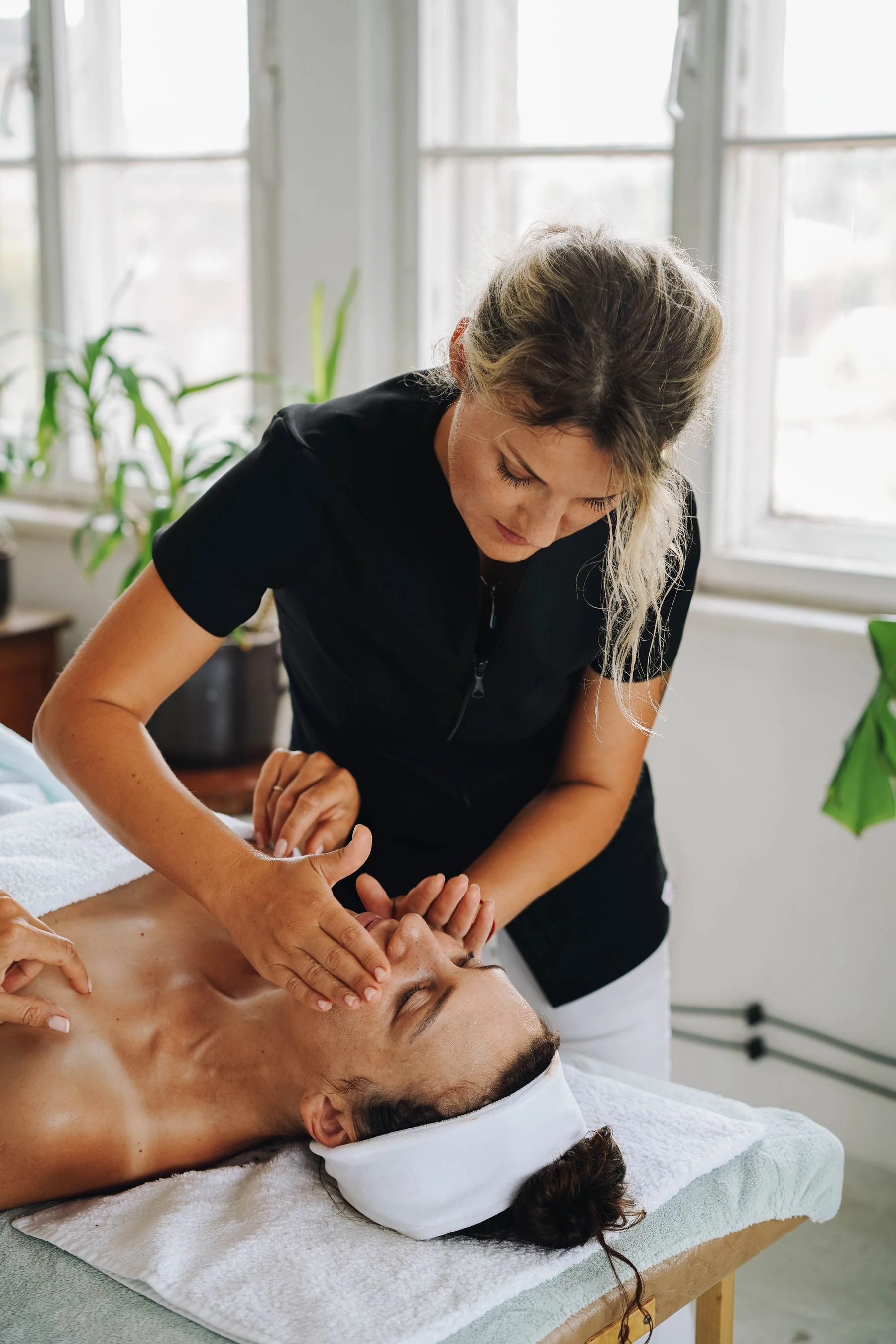 Hands-on facial massage treatment