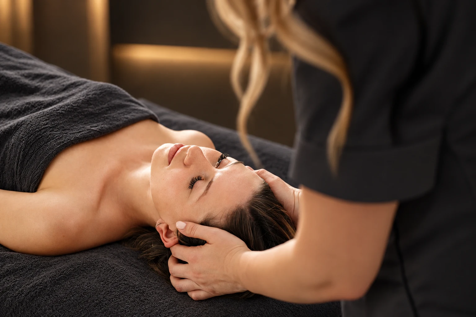 Restful temple and scalp massage